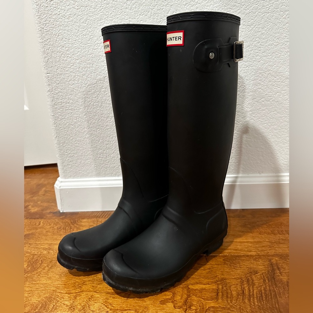 Hunter Original Tall Rain Boots Black Size 7